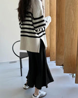 PORTO STRIPE TURTLENECK IVORY