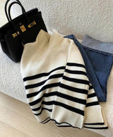 Slouchy Striped Sweater Ivory