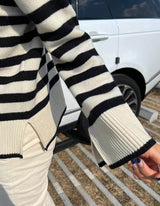 Slouchy Striped Sweater Ivory