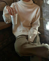 ARLES SIDE CUT TURTLENECK IVORY