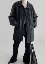 Pia Faux Leather Jacket Black