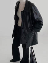 Pia Faux Leather Jacket Black