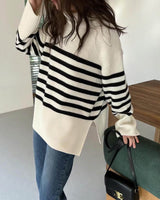 PORTO STRIPE TURTLENECK IVORY