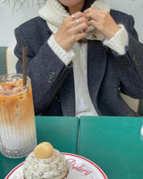 CHARCOAL HERRINGBONE WOOL BLAZER JACKET