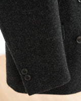 CHARCOAL HERRINGBONE WOOL BLAZER JACKET