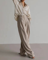 ELIS PLEATED TROUSERS BEIGE
