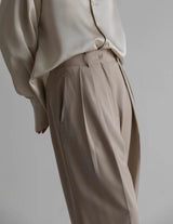 ELIS PLEATED TROUSERS BEIGE