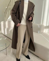 sanna ny cinta double breasted coat soft brown