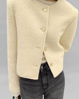 sanna ny ines crop wool blazer
