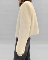 INES CROP WOOL JACKET OFF WHITE
