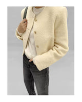 INES CROP WOOL JACKET OFF WHITE