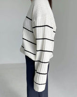 Cable Stripe Sweater Black