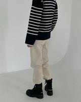 BROOKE STRIPE CREW DEEP NAVY