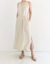 SANNA NY LUCE HALTER DRESS IVORY