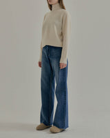 DILA SOFT WOOL MOCK TURTLENECK ECRU