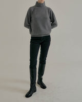 DILA SOFT WOOL MOCK TURTLENECK GREY