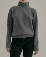 DILA SOFT WOOL MOCK TURTLENECK GREY