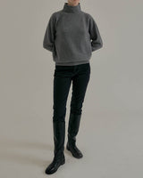 DILA SOFT WOOL MOCK TURTLENECK GREY