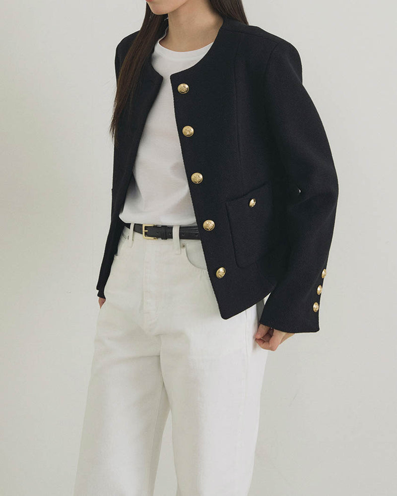 MATIN WOOL TWEED BLAZER BLACK