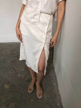 TEXTURED SATIN SKIRT IVORY