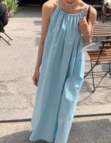SWING HALTER DRESS BLUE