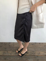TEXTURED SATIN SKIRT BLACK