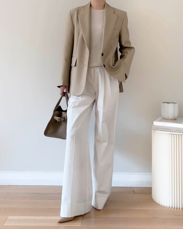 ELINOR WOOL SILK BLAZER BEIGE