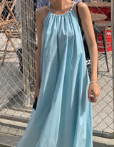 SWING HALTER DRESS BLUE