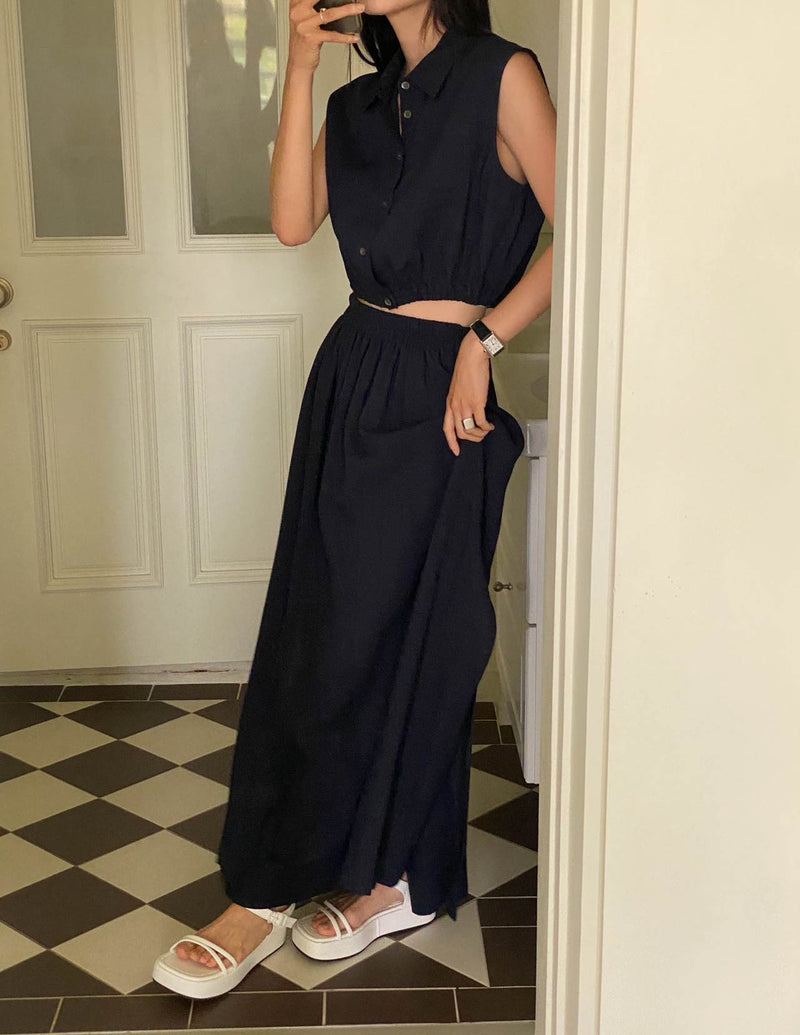 CRUZ LINEN SET NAVY