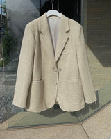 VELOUR TWEED BLAZER IVORY