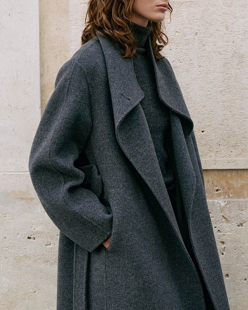 CHIARA WOOL CASHMERE OVERCOAT CHARCOAL