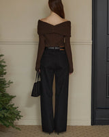 RUCHED OFF SHOULDER KNIT