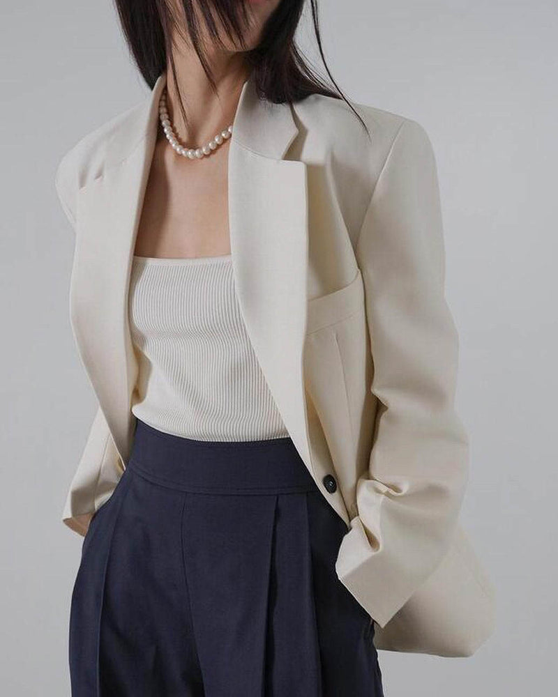 ELINOR WOOL SILK BLAZER IVORY