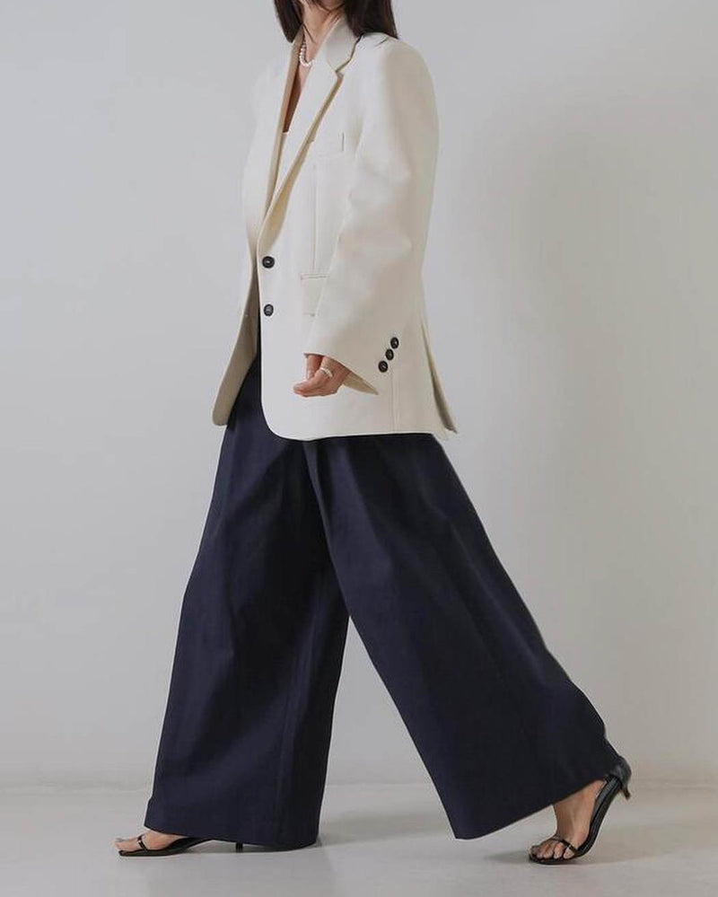 ELINOR WOOL SILK BLAZER IVORY