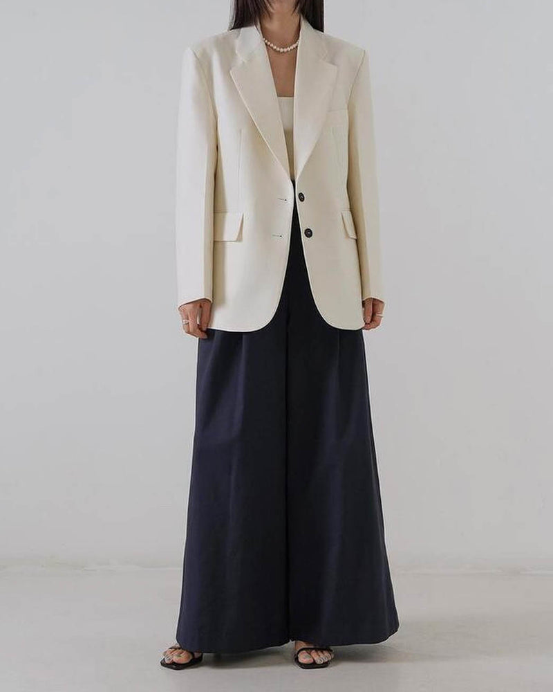 ELINOR WOOL SILK BLAZER IVORY