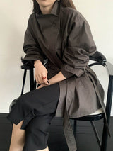 SANNA NY MARNIE HALF TRENCH CHARCOAL BROWN