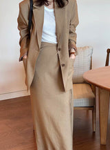 LINEN SKIRT WITH WRAP OVERLAY