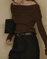 RUCHED OFF SHOULDER KNIT