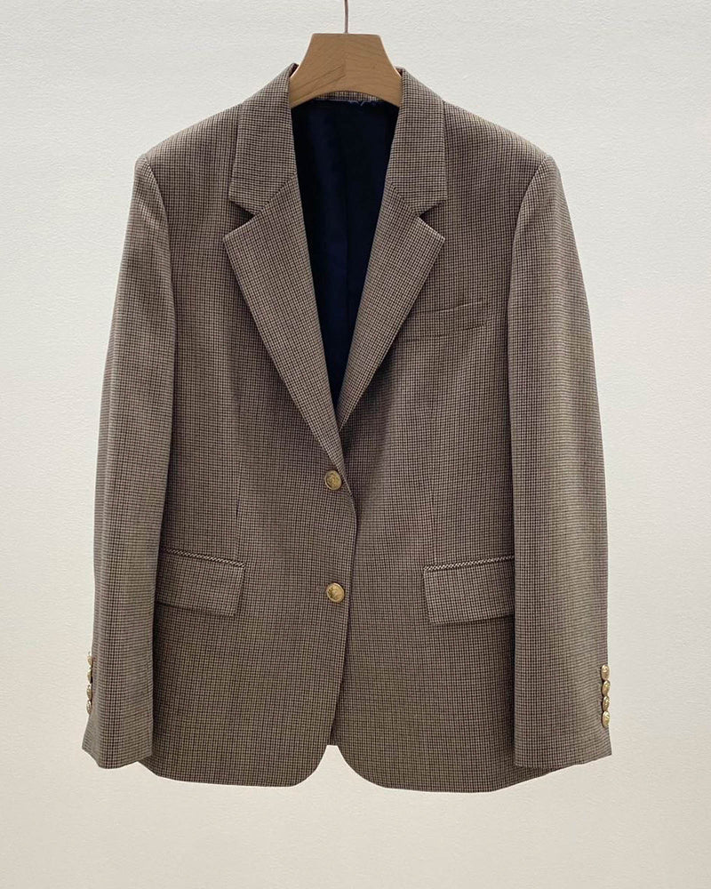 HANNA WOOL BLEND CHECK BLAZER