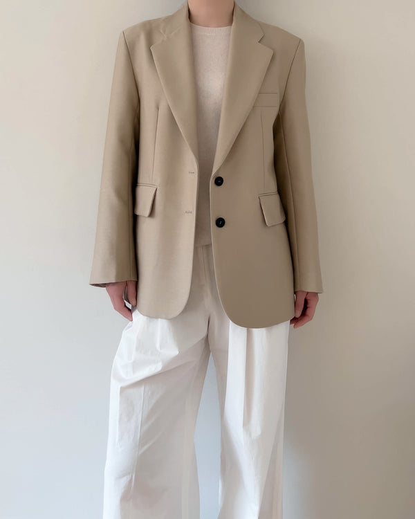 ELINOR WOOL SILK BLAZER BEIGE