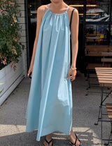 sanna ny swing halter dress blue