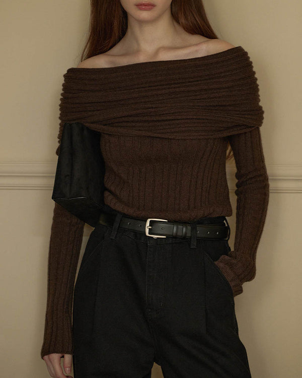 SANNA NY OFF SHOULDER RUCHED KNIT