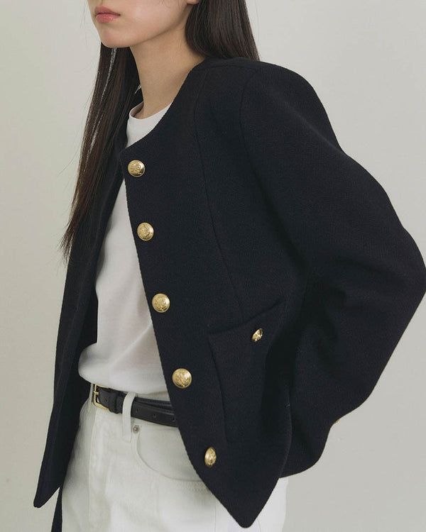 MATIN WOOL TWEED BLAZER BLACK
