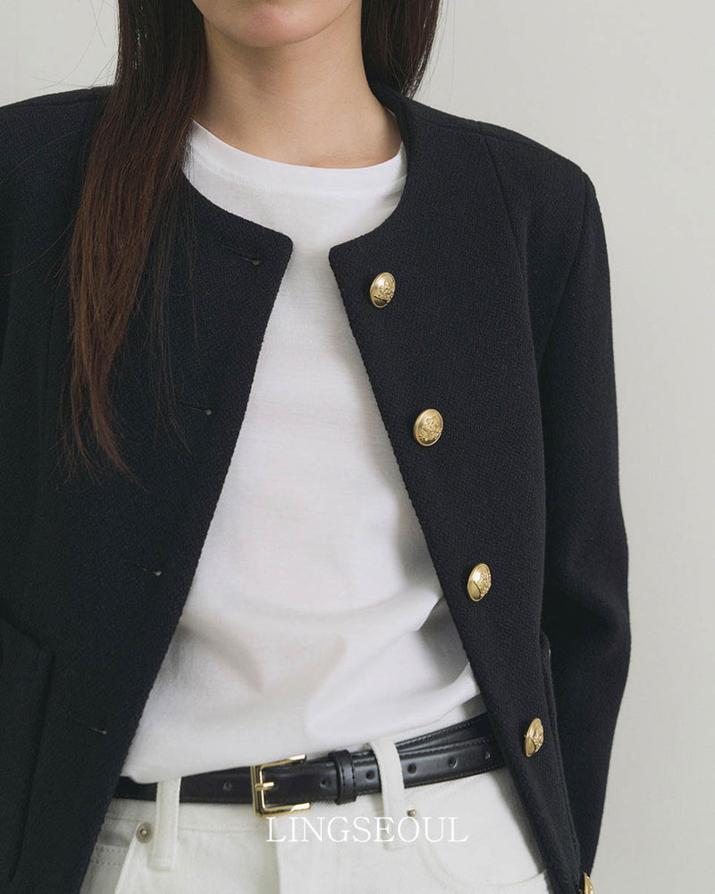 MATIN WOOL TWEED BLAZER BLACK