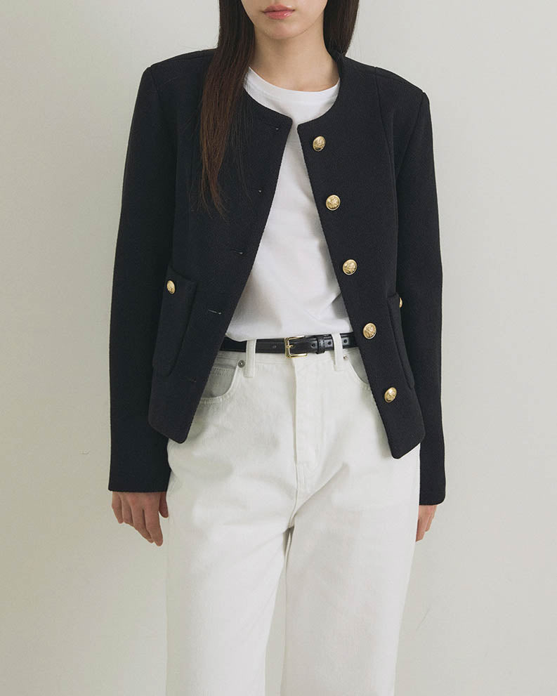 MATIN WOOL TWEED BLAZER BLACK