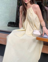 SWING HALTER DRESS YELLOW