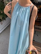 SWING HALTER DRESS BLUE