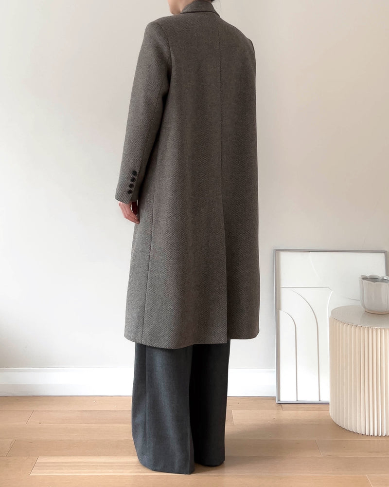 ADRIA SHETLAND TWEED OVERCOAT GREY