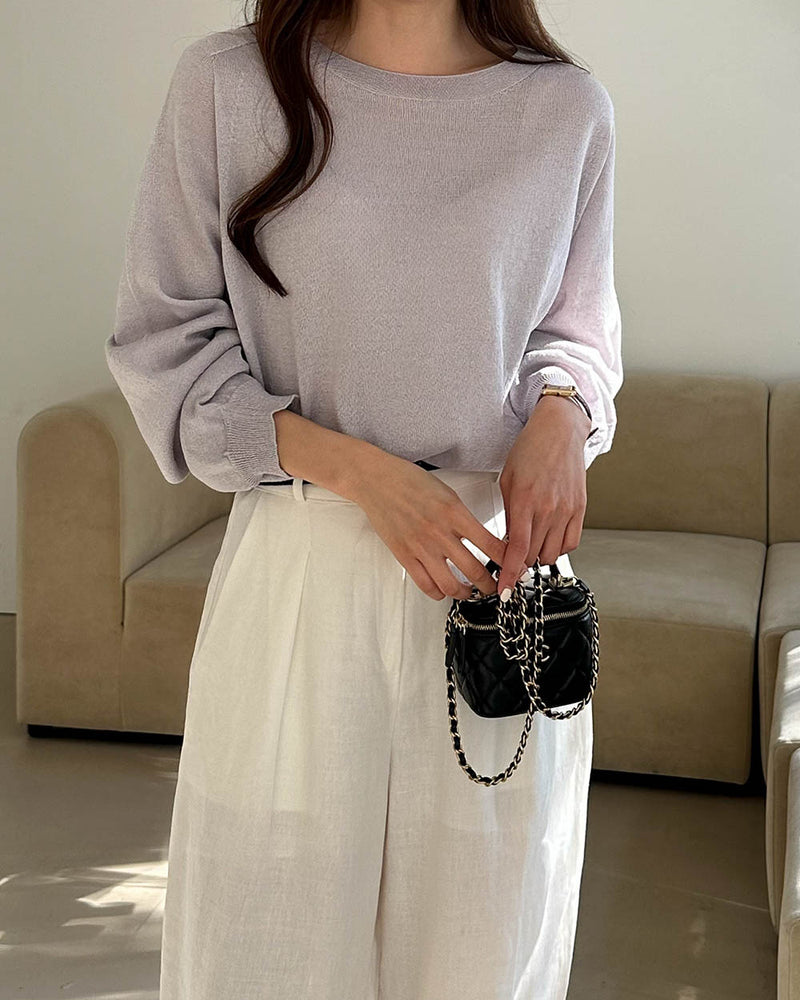 JEANNE KNIT LAVENDER GREY