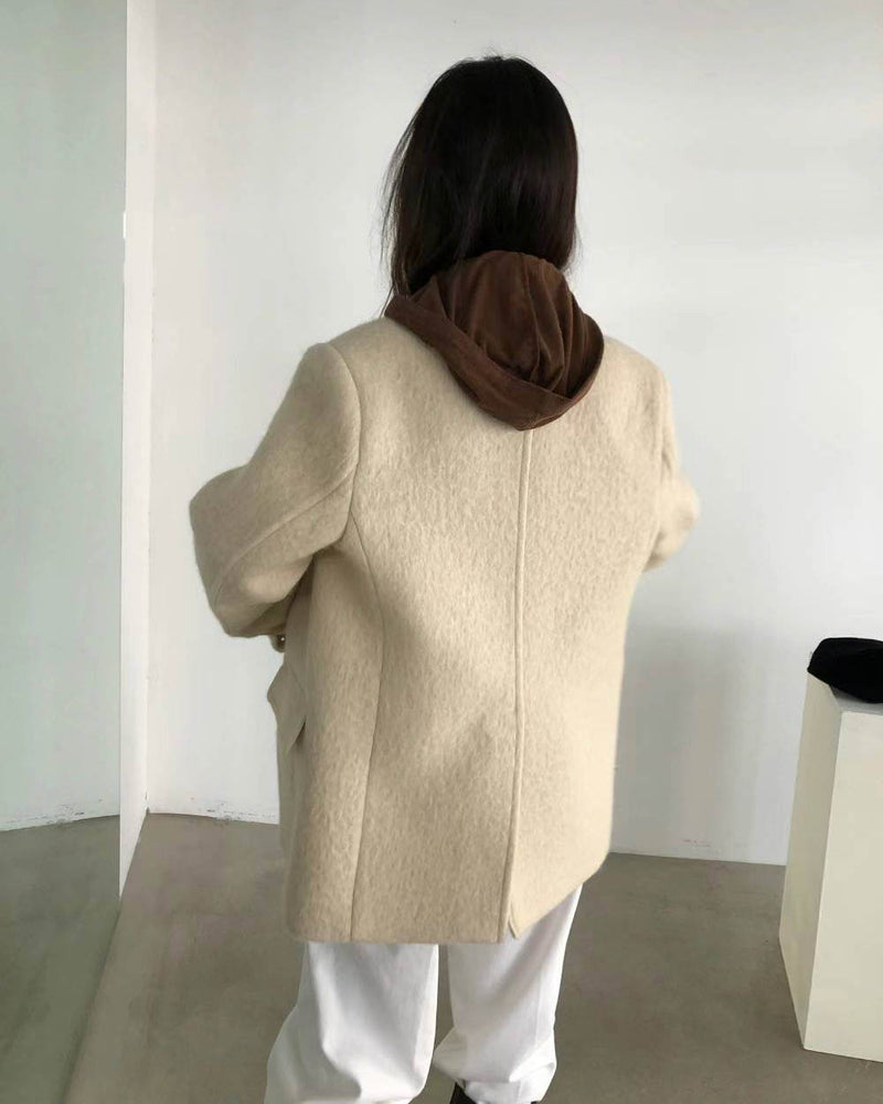 LORNE ANGORA BLAZER  IVORY